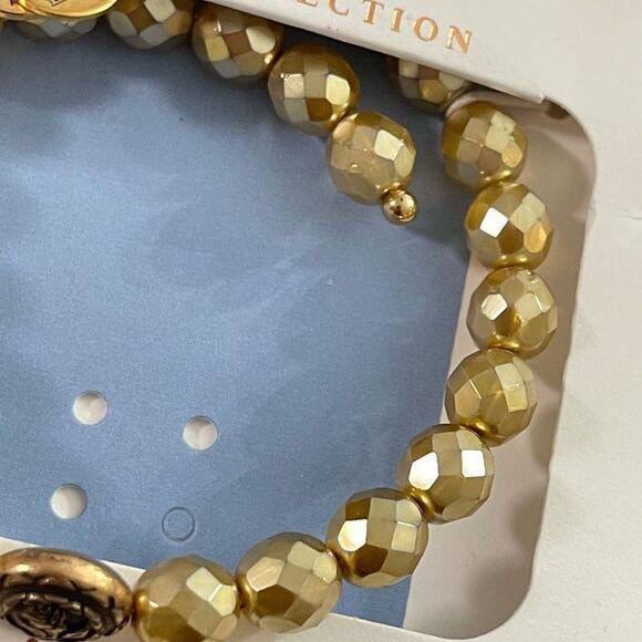 Disney Alex & Ani Beauty and The Beast Gold Pearl Wrap Bracelet - Picture 6 of 10
